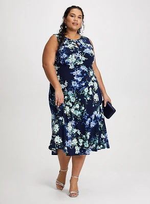 Robe florale à taille empire