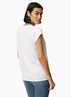 T-shirt coupe droite à broderie