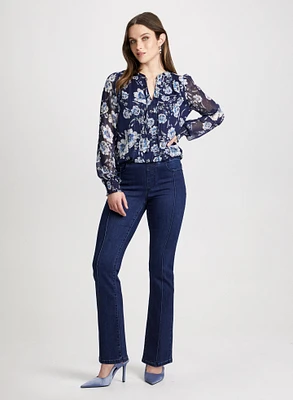 Jacquard Mixed Motif Blouse