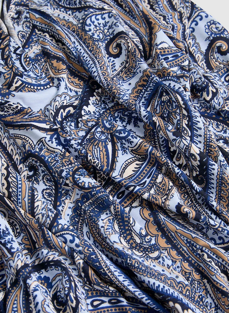 Haut col fendu avec motif cachemire
