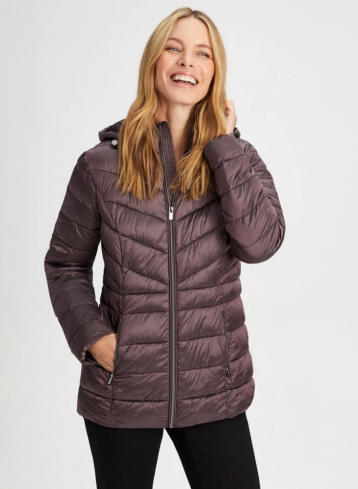 Packable Vegan Down Quilted Coat