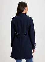 Button Front Tricotine Coat