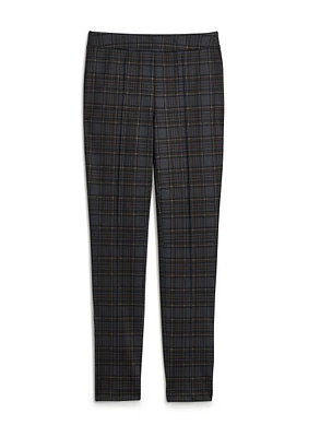 Straight Leg Plaid Pants