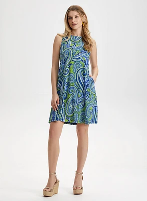 Paisley Print A-Line Dress