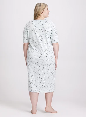 Polka Dot Motif Nightgown