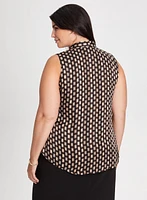 Geometric Print Sleeveless Blouse