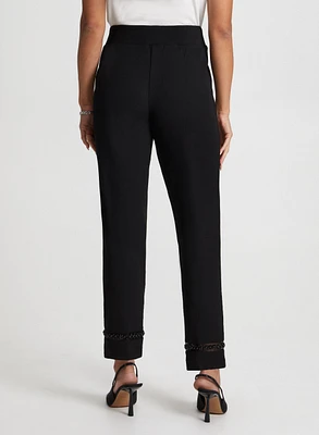 Sofia Pearl Detail Straight-Leg Pants - Regular