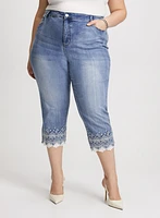 Embellished Denim Capris