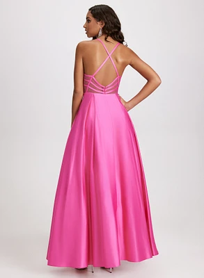 Sweetheart Neck Satin Ball Gown