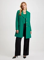 Button Front Tricotine Coat