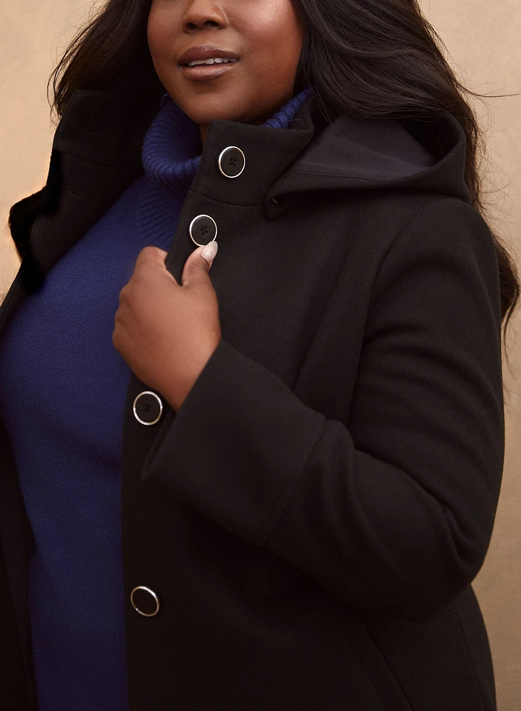 Manteau en mélange de laine extensible