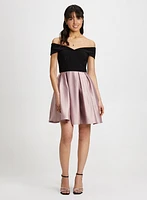 Off-the-Shoulder Dress & Pendant Necklace