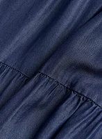 Jupe paysanne en tencel imitation denim