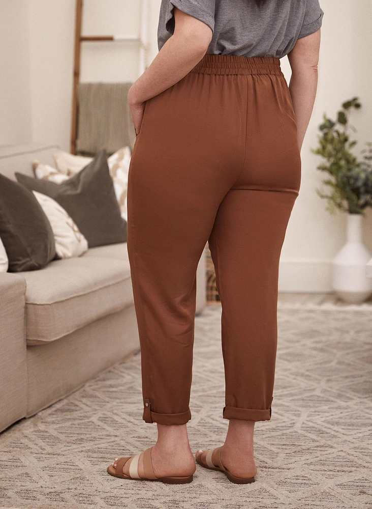 Pantalon jambe droite en tencel