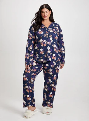 Ensemble haut et pantalon à motif floral