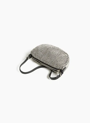 Crystal Detail Half-Moon Bag