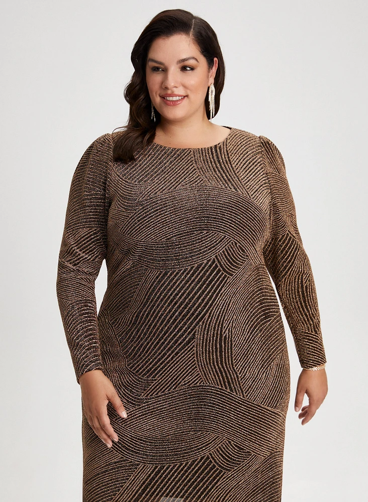 Metallic Jacquard Knit Dress