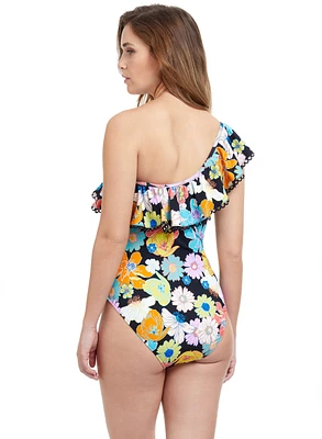 Profil by Gottex - Floral Print Ruffle Detail Swimsuit