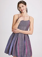 Corset-Style Glitter Dress