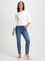 Lace Front Top & Straight Leg Jeans