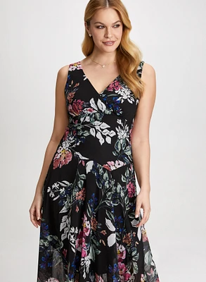 Floral Asymmetric Hem Dress