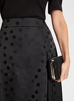 Polka Dot Motif Jacquard Skirt