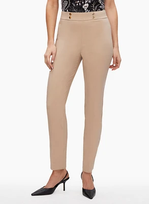 Pull-On Button Detail Pants