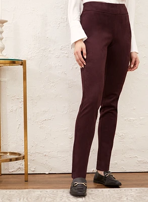 Pantalon en suède à jambe étroite