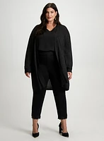 Shimmer Cardigan, Sleeveless Blouse & Lace Hem Pants