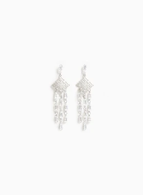 Dangle Earrings With Cubic Zirconia Inserts