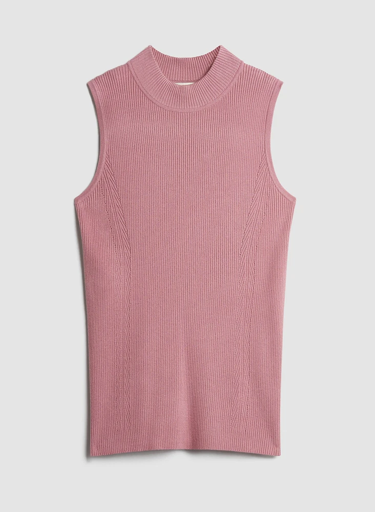 Sleeveless Mock Neck Sweater