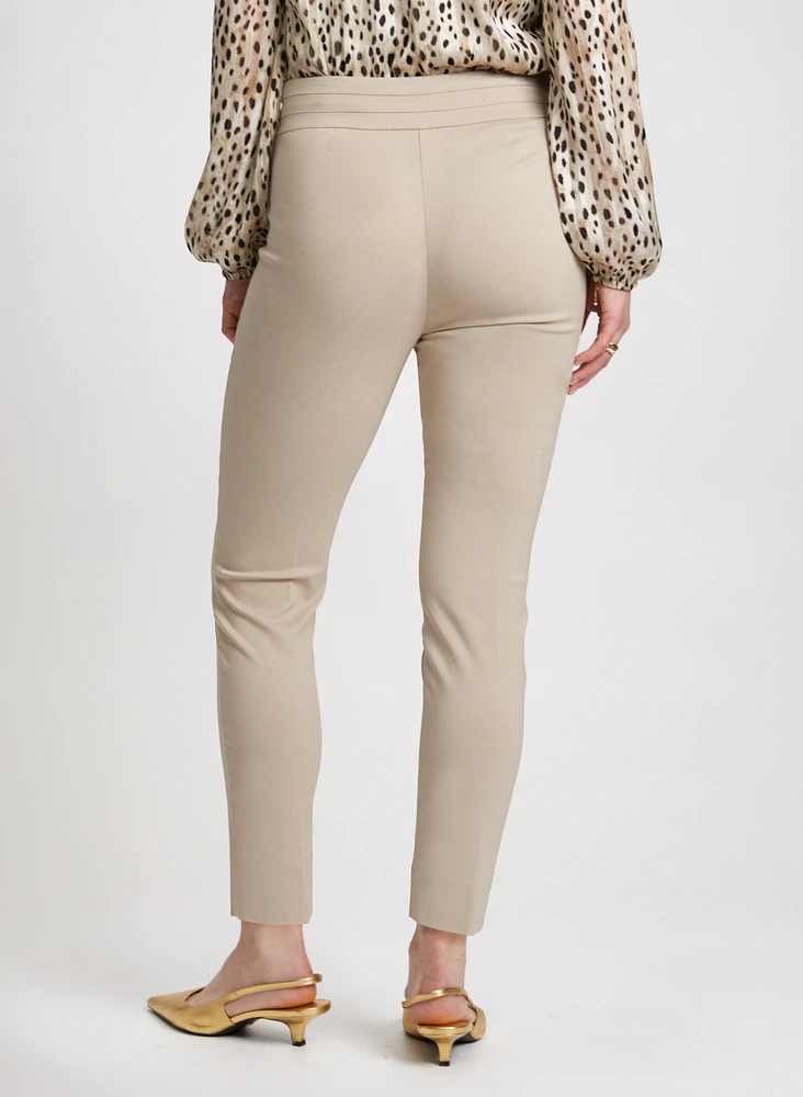 Pantalon jambe étroite en bengaline à enfiler