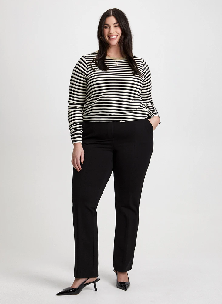 Striped Top & Straight Leg Pants