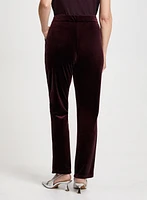 Velour Straight Leg Pull-On Pants