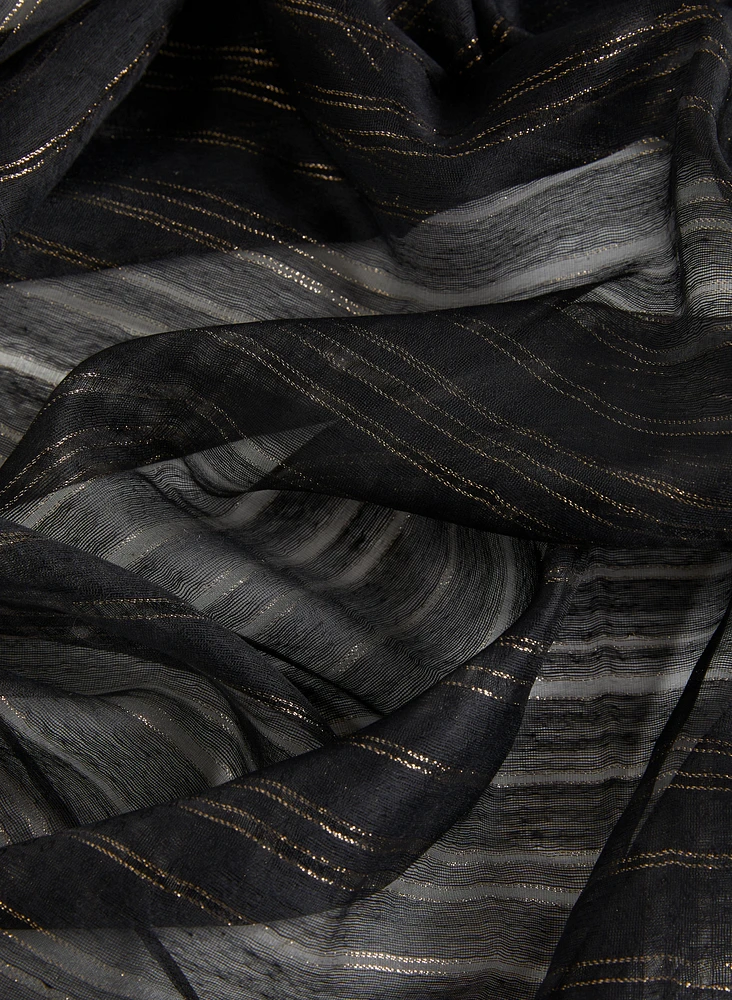 Metallic Stripe Detail Scarf