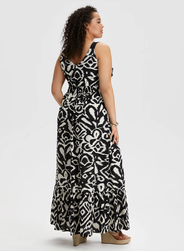 Abstract Print Maxi Dress