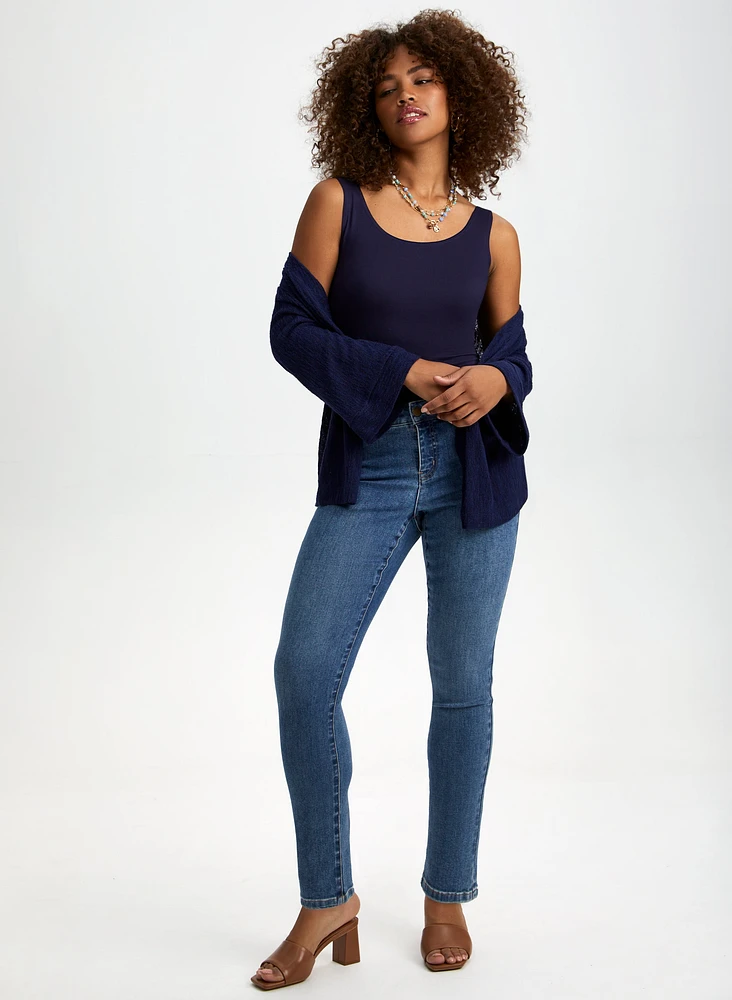 3/4 Sleeve Knit Cover-Up