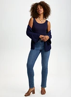 3/4 Sleeve Knit Cover-Up