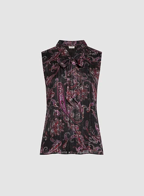 Paisley Print Sleeveless Top