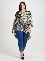 Leaf Print Tunic & Slim Leg Jeans