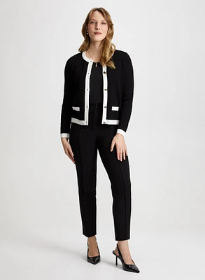 Cardigan ottoman et pantalon coupe Emma