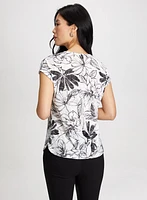 Floral Print V-Neck Tee