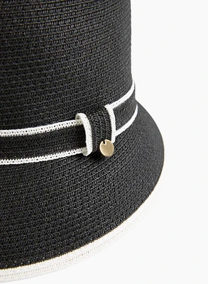 Straw Cloche Hat With Band