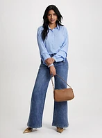 Tiered Sleeve Shirt & Wide Leg Jeans