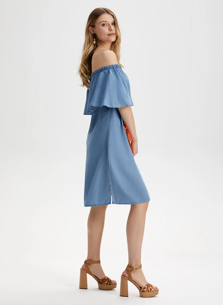 Tencel Off The Shoulder Dress