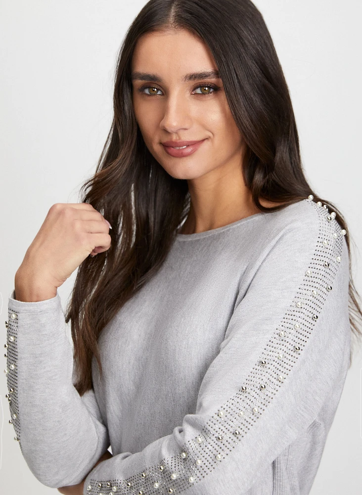 Pull à cristaux et perles