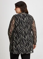 Zebra Print Open Front Top