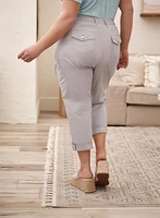 Zipper Detail Cargo Capris