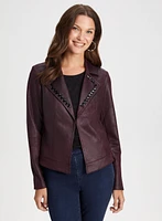 Stud Detail Notch Collar Jacket