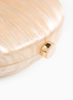 Half-Moon Marble Resin Clutch